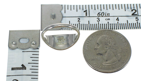 Southwestern Turquoise Inlay And Genuine Sterling Silver Ring Size 5-3/4 WX62796